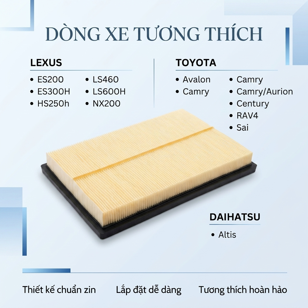 Lọc Gió Động Cơ Toyota Camry RAV4 Lexus ES200 ES300H LS460 LS600H (17801-38011)