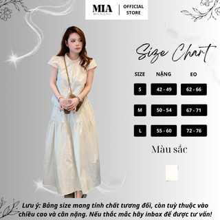 Set áo bèo phối chân váy dài nữ phong cách Hàn Quốc nhẹ nhàng MIA màu kem thanh lịch S196