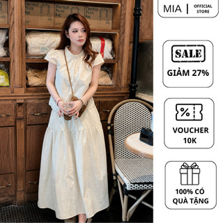 Set áo bèo phối chân váy dài nữ phong cách Hàn Quốc nhẹ nhàng MIA màu kem thanh lịch S196