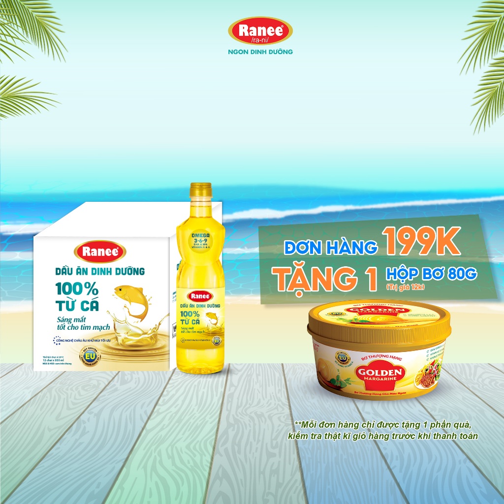 {Đơn 199k tặng hộp bơ} Thùng dầu ăn dinh dưỡng Ranee 950ml (950ml/chai ...