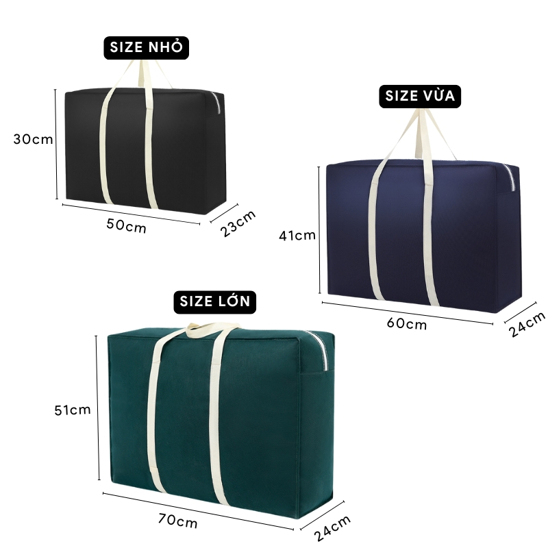 Túi Vải Đựng Đồ Du Lịch Chống Bụi Chống Ẩm Mốc Tốt, Túi Đựng Quần Áo, Chăn Màn Chất Vải Dày Dặn