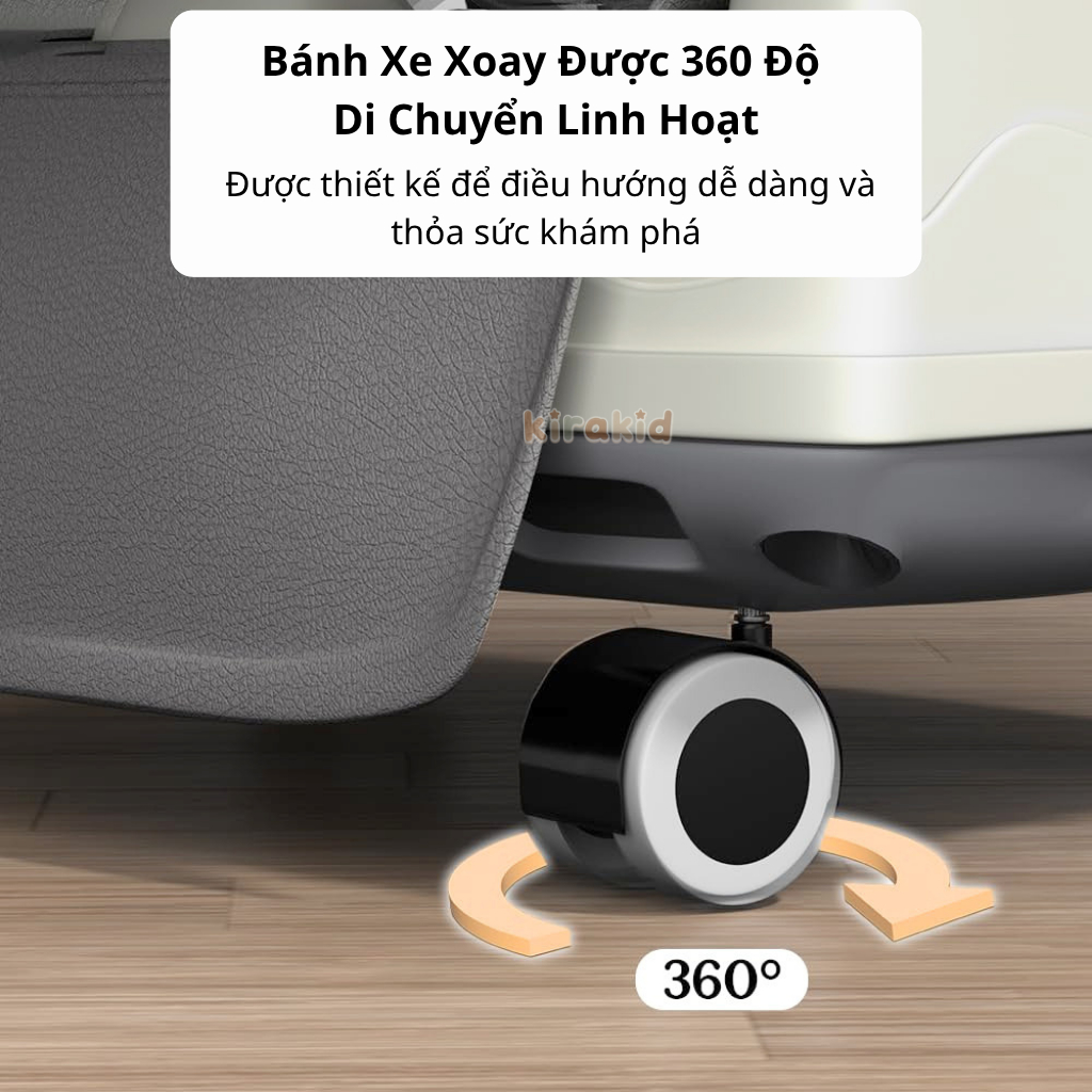 Ghế Ăn Dặm HANBEI Đa Năng 3in1 Cho Bé Mẫu Mới Đầy Đủ Phụ Kiện Đệm Bánh Xe Dây Đai An Toàn
