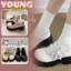 Giày Búp Bê Nữ, Giày Nữ Đốc Quai Ngang Gắn Nơ Phối Lưới Da Bóng Tôn Dáng N51 || Young Sneaker