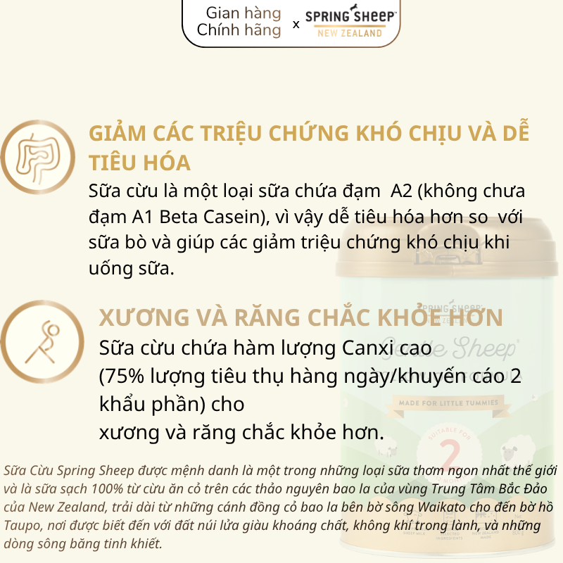 [NHẬP KHẨU] Sữa Cừu Spring Sheep 800G Lon Số 2 Chính Hãng Đủ Tem Phụ Giúp Bé Hấp Thụ Tôt Date 2028