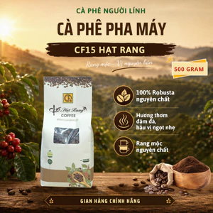 Cà Phê Hạt Rang CF15 Gói 500gram Robusta Nguyên Chất | Cà Phê Người Lính