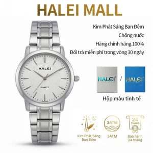 Đồng Hồ nữ Halei HL431 Mặt Tròn 28-40mm Dây Thép Không Gỉ Máy Nhật Chống Nước 3ATM Cao Cấp Tặng Pin