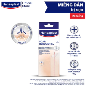 Miếng dán giảm sẹo HANSAPLAST XL 21 miếng | Đã được chứng minh lâm sàng|Dành cho sẹo mổ sau sinh và sẹo phẫu thuật