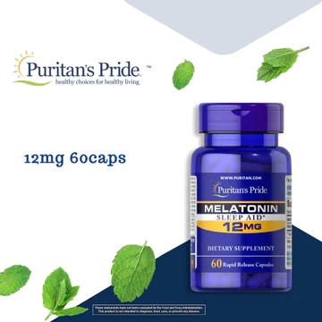 Viên Nang Melatonin 12mg Siêu Mạnh Puritan's Pride 60 Viên, Giải Pháp Cuối Cho Giấc Ngủ