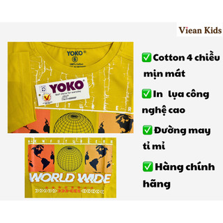 (SIZE 13 - 27Kg)Bộ Quần Áo Bé Trai Thun Cotton 4 chiều Cao Cấp Mịn Mát Thoáng Mát - hãng YOKO