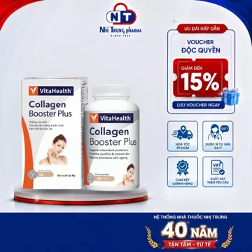 [HỎA TỐC HCM] Viên Uống Collagen Vitahealth Collagen Booster Plus+ Hỗ Trợ Da Đàn Hồi Căng Mịn 60Viên