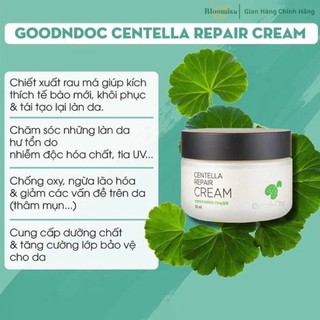 Kem Dưỡng Phục Hồi Da Rau Má Centella GoodnDoc Kem Rau Má GoodnDoc Centella Repair Cream Dưỡng Ẩm 50ml - Skinora Beauty