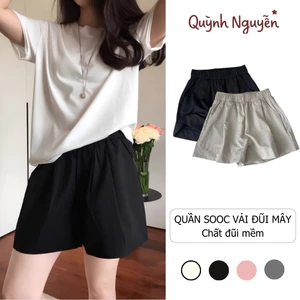 Set 3 Quần Sooc Vải Đũi Vân Mây Co Giãn Thoải Mái Có Túi Thời Trang Nữ Mùa Hè Hot Quỳnh Nguyễn TT