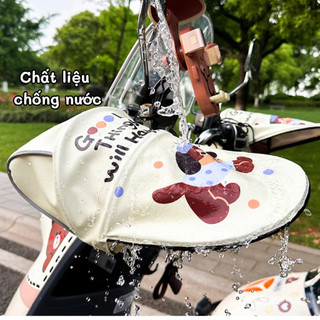 Găng tay lái xe máy họa tiết dễ thương, bao tay gắn xe máy chống nắng, chống UV có lưới thoáng khí
