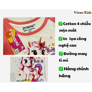 Set quần áo bé gái từ 11 -25kg thun cotton cao cấp in ngựa PONY - hãng DOREME