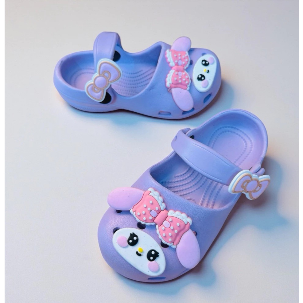 Dép sục thời trang búp bê bale bé gái charm thỏ nơ cute quai hậu chống trượt siêu nhẹ cho bé từ 1-10 tuổi