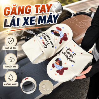 Găng tay lái xe máy họa tiết dễ thương, bao tay gắn xe máy chống nắng, chống UV có lưới thoáng khí
