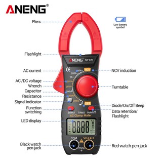 AIREPAIR ANENG ST170 Đồng hồ vạn năng đa năng loại kìm hiển thị số cầm tay không kèm pin