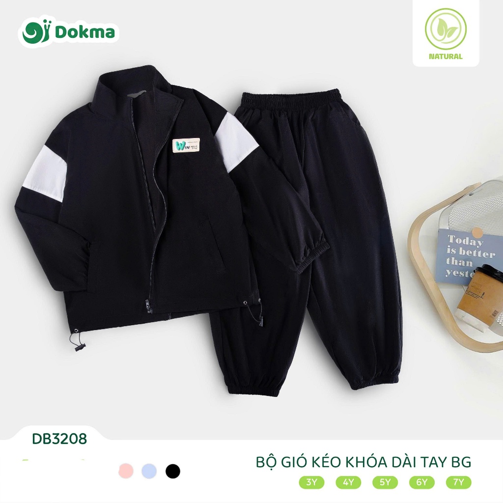 (13-25kg) Bộ Thể Thao Dài Tay Bo Gấu Cách Điệu Bé Trai Dokma DB2534 DB3208