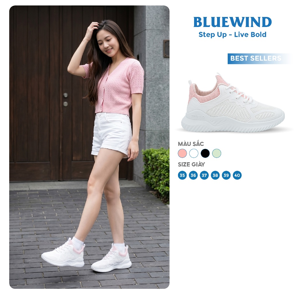 [TĂNG SIZE] Giày Thời Trang Nữ Đế Cao 4cm BLUEWIND Conpavo Đế Mềm Mại, Dễ Phối Đồ, Đi Chơi, Đi Làm 68406