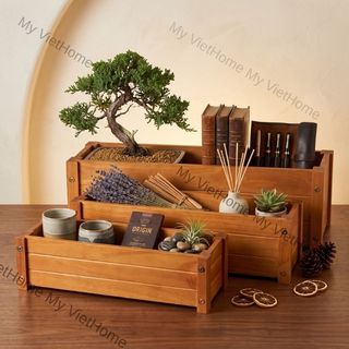 Chậu Chữ Nhật Trồng Cây Nhiều Kích Thước - AURORA I MY VIETHOME I Trang Trí Quán Cà Phê, Văn Phòng..