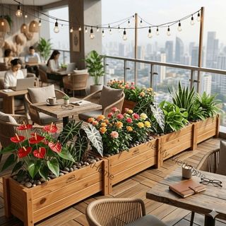 Chậu Chữ Nhật Trồng Cây Nhiều Kích Thước - AURORA I MY VIETHOME I Trang Trí Quán Cà Phê, Văn Phòng..