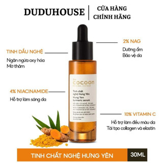Tinh Chất Nghệ Hưng Yên Cocoon Serum 10% Vitamin C Giảm Thâm Làm Sáng Da Đều Màu 30ml Duduhouse