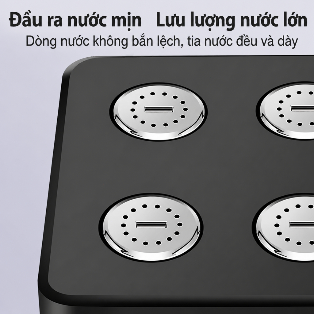 Bát sen tắm Bát sen tăng áp vòi sen tăng áp Vòi sen xoay 360 độ chất liệu nhựa ABS xả xoáy dày đặc mặt 6 lỗ 11cm