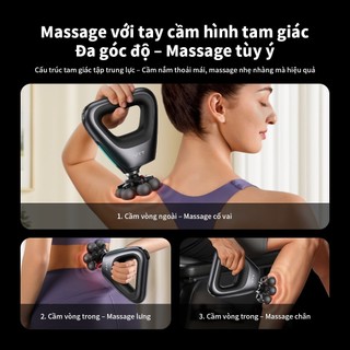 Súng Massage Cầm Tay VTT Phục Hồi Cơ Chuyên Sâu Cho Người Tập Thể Thao - Lực Đấm Mạnh Kèm 4 Đầu Đa Năng SU9-4D