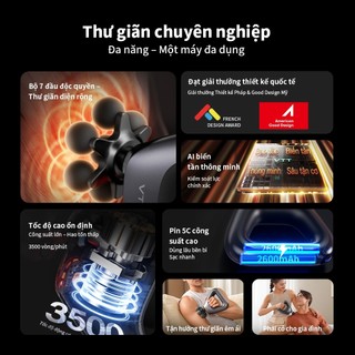 Súng Massage Cầm Tay VTT Phục Hồi Cơ Chuyên Sâu Cho Người Tập Thể Thao - Lực Đấm Mạnh Kèm 4 Đầu Đa Năng SU9-4D