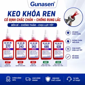 Keo khóa ren ốc chịu nhiệt Gunasen keo dán ốc vít bulong chống lỏng kim loại chai 50ml