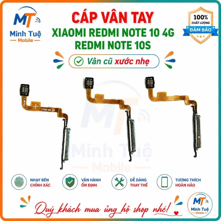 Cáp vân tay xiaomi redmi note 10 4g, redmi note 10s ,vân cũ xước nhẹ
