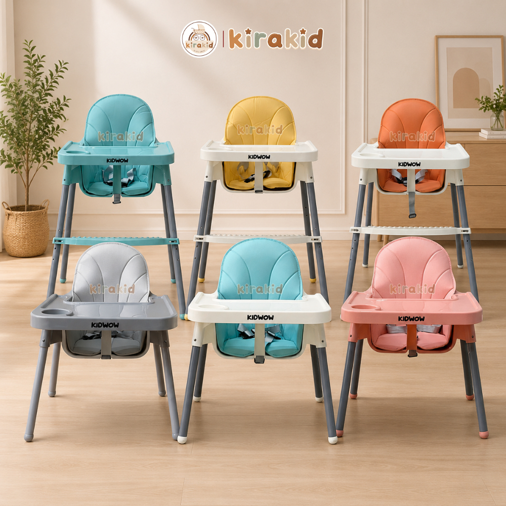 [Kèm Set Silicon Chống Trượt] Ghế Ăn Dặm KIDWOW 2in1 Lắp Cao - Thấp Cho Bé Từ 6 Tháng - 3 Tuổi