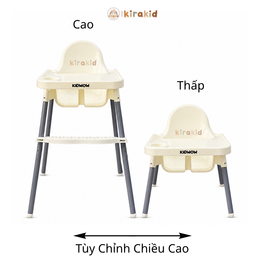 [Kèm Set Silicon Chống Trượt] Ghế Ăn Dặm KIDWOW 2in1 Lắp Cao - Thấp Cho Bé Từ 6 Tháng - 3 Tuổi