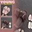 Dép Lê Nữ, Dép Lê Quai Ngang Đế Cao khóa Vuông To Màu Hồng Nâu Kem N59 || Young Sneaker