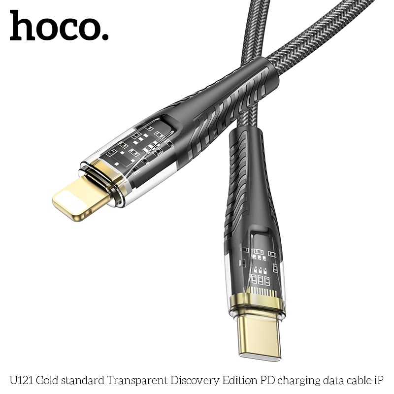 Cáp Sạc Nhanh 3A Hoco U121 Pd27W Cao Cấp Type-C Ra Ln Dây Dài 1.2M