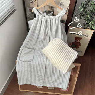 Váy choàng tắm nữ sợi Microfiber cao cấp, khăn tắm dạng váy siêu thấm hút, áo choàng tắm mềm mịn dày dặn