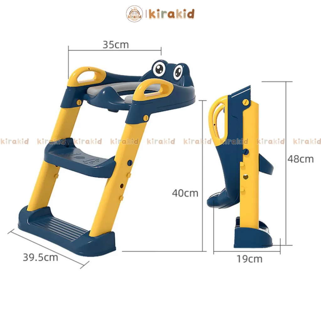 Thang Bô Vệ Sinh, Bệ Thu Nhỏ Bồn Cầu Có Tay Vịn Và Bậc Thang Cho Bé Từ 1-8 Tuổi