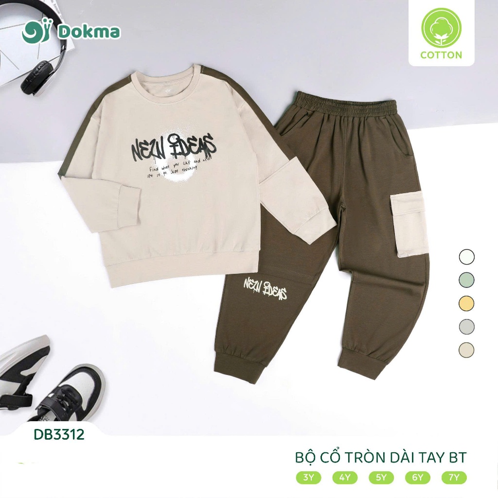 (13-25kg) Bộ Dài Tay Bé Trai Dokma DB3199 DB3311 DB3284 DB3312 DB3204