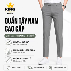 Quần Tây Dài Nam Thông Minh Điều Chỉnh Độ Rộng Eo, Cotton Co Giãn Chống Nhăn Bền Màu AFF