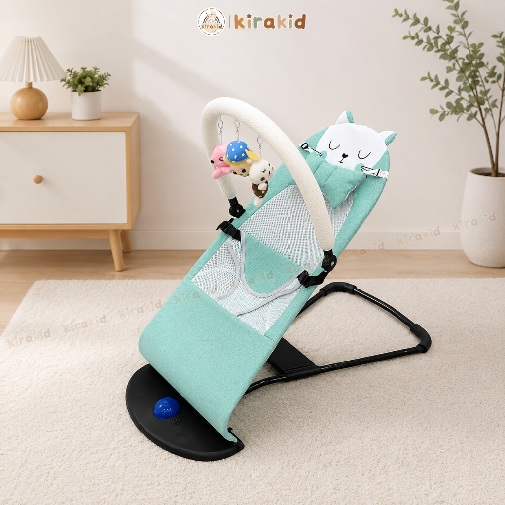 Ghế Rung Nhún Đa Năng Cho Bé Sơ Sinh Kèm Thanh Treo Và Đồ Chơi Ngẫu Nhiên Cho Bé