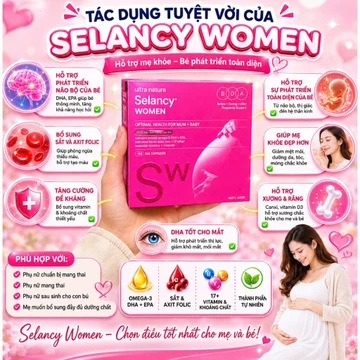 Vitamin bầu Selancy 30 viên/ 100 viên bổ sung vitamin, sắt, acid folic, DHA ko gây táo bón cho mẹ bầu của Úc