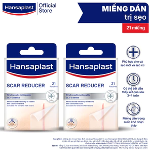 Bộ 2 hộp dùng trong 6 tuần-Miếng dán giảm sẹo HANSAPLAST 2x21 miếng|Được chứng minh lâm sàng hiệu quả cho sẹo cũ&sẹo mới