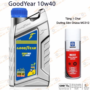 Dầu Nhớt Xe Số, Côn Tay Goodyear XT10000 4T 10W40 - Tặng Kèm 1 Chai Dưỡng Sên Onzca MC312