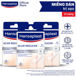 Bộ 3 hộp dùng trong 6 tuần-Miếng dán giảm sẹo HANSAPLAST 2x21 miếng|Được chứng minh lâm sàng hiệu quả cho sẹo cũ&sẹo mới