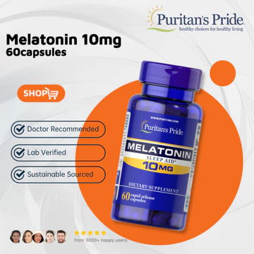 Viên Nang Melatonin 10mg Puritan's Pride (60v) Hàng Mỹ Cao Cấp Giá Bình Dân