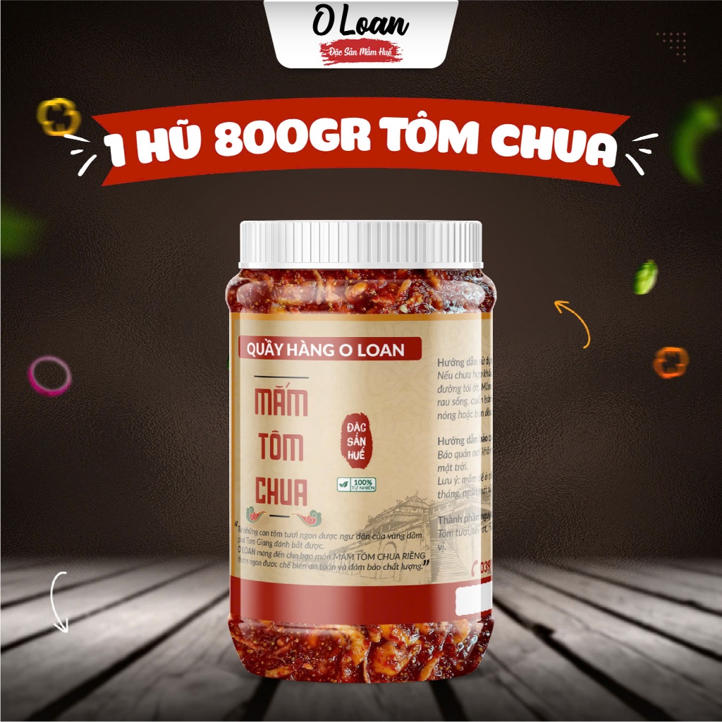 Mắm Tôm Chua RIềng Đặc Sản Mắm Huế Hũ To 800gr
