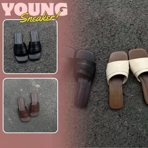 Dép Lê Nữ Đế Bệt Quai Ngang Mũi Vuông Da Mềm Êm N58 || Young Sneaker