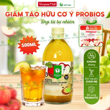 [Detox Siêu Hot] Giấm Táo Hữu Cơ Ý Probios Có Giấm Cái - Dấm Táo Nguyên Chất Eatclean Việt Thái