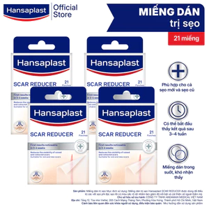 Bộ 4 Miếng dán giảm sẹo HANSAPLAST 21 miếng | Đã được chứng minh lâm sàng | Dùng cho sẹo cũ và mới