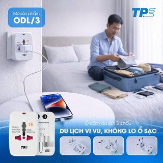 Ổ Cắm Du Lịch TPE ODL/3, Cổng Chuyển Đổi Chấu Cắm Đa Dạng - thietbidienelec68